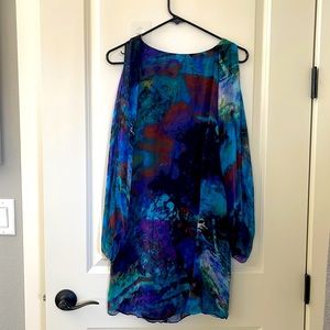 Water color midi dress great for summer or parties.